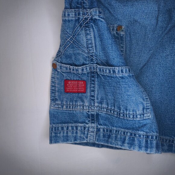 Guess Jeans Mens Jean Shorts 34 Vintage 90s Carpenter 12" Inseam 100% Cotton USA - Picture 6 of 8